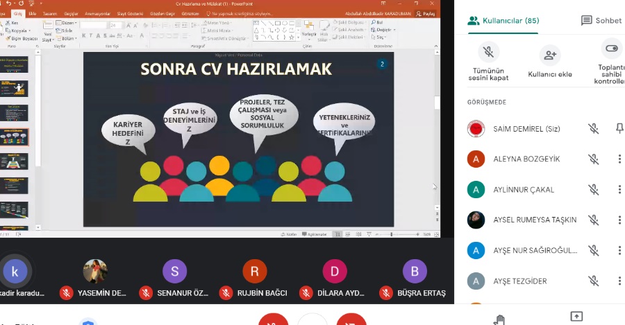 Kariyer Planlama Dersi Kapsamında Söyleşiler Gerçekleştirildi